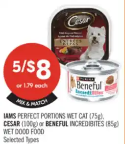 Shoppers Drug Mart IAMS PERFECT PORTIONS WET CAT (75g), CESAR (100g) or BENEFUL INCREDIBITES (85g) WET FOOD FOOD offer