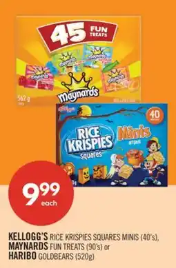 Shoppers Drug Mart KELLOGG'S RICE KRISPIES SQUARES MINIS (40's), MAYNARDS FUN TREATS (90's) or HARIBO GOLDBEARS (520g) offer