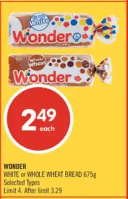 Shoppers Drug Mart WONDER WHITE or WHOLE WHEAT BREAD offer