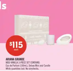 Shoppers Drug Mart ARIANA GRANDE MOD VANILLA 3-PIECE SET CONTAINS: Eau de Parfum (100mL), Deluxe Mini and Candle offer