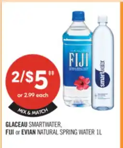 Shoppers Drug Mart GLACEAU SMARTWATER, FIJI or EVIAN NATURAL SPRING WATER offer