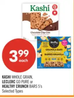 Shoppers Drug Mart KASHI WHOLE GRAIN, LECLERC GO PURE or HEALTHY CRUNCH BARS 5's offer