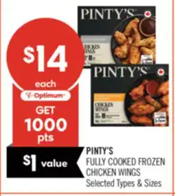 Shoppers Drug Mart PINTY'S FULLY COOKED FROZEN CHICKEN WINGS offer
