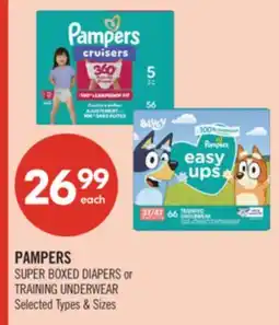 Shoppers Drug Mart PAMPERS SUPER BOXED DIAPERS or TRAINING UNDERWEAR offer