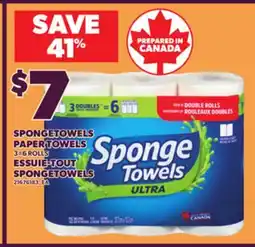 Independent City Market SPONGETOWELS PAPER TOWELS 3 = 6 ROLLS offer