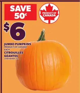 Independent City Market JUMBO PUMPKINS, EACH offer