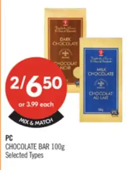 Shoppers Drug Mart PC CHOCOLATE BAR offer