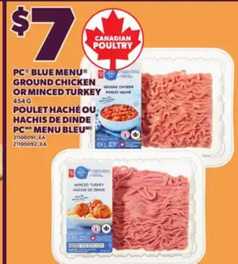 Independent City Market PC BLUE MENU GROUND CHICKEN OR MINCED TURKEY, 454 G offer