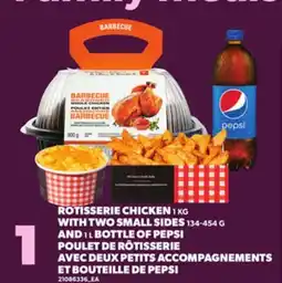 Independent City Market ROTISSERIE CHICKEN 1 1 kg, WITH TWO SMALL SIDES 134-454 g AND 1 L BOTTLE OF PEPSI offer