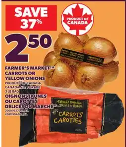 Independent City Market FARMER'S MARKET CARROTS OR YELLOW ONIONS, 3 LB BAG offer