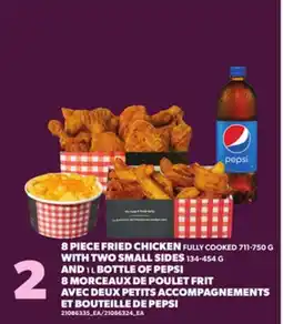 Independent City Market 8 PIECE FRIED CHICKEN FULLY COOKED, WITH TWO SMALL SIDES 134-454 G offer