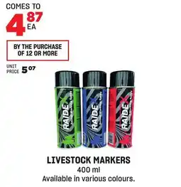BMR LIVESTOCK MARKERS offer