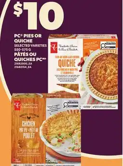 Independent City Market PC PIES OR QUICHE, 550-575 G offer