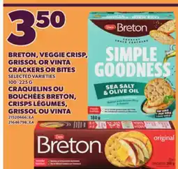 Independent City Market BRETON, VEGGIE CRISP, GRISSOL OR VINTA CRACKERS OR BITES, 100-225G offer