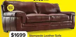 Leon's Stampede Leather Sofa - Cognac offer