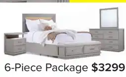Leon's Fresh Perspective Cascade 6-Piece Queen Storage Bench Bedroom Package - Dovetail Grey offer