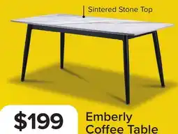 Leon's Emberly 44 Coffee Table - Black & Grey Sintered Stone offer
