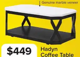 Leon's Hadyn Coffee Table - Marble & Dark Grey offer