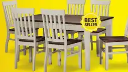 Leon's Caylie 7-Piece Dining Set - Ivory, Driftwood offer