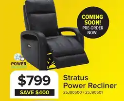 Leon's Stratus Leather Dual Power Swivel Glider Recliner - Charcoal offer