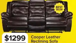 Leon's Cooper Leather Reclining Sofa - Brown offer