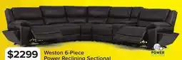Leon's Weston 6-Piece Power Reclining Sectional with Console - Granite offer