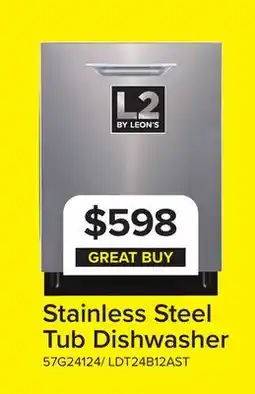 Leon's L2 Stainless Steel Smart Dishwasher with Sensor (52 dBA) - LDT24B12AST offer