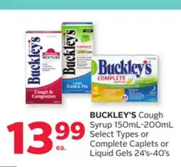 Rexall BUCKLEY'S Cough Syrup 150mL-200mL Select Types or Complete Caplets or Liquid Gels 24' s-40' s offer