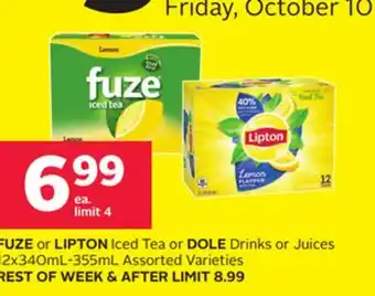 Rexall FUZE or LIPTON Iced Tea or DOLE Drinks or Juices offer