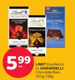 Rexall LINDT Excellence or GHIRARDELLI Chocolate Bars offer
