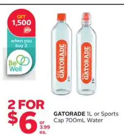 Rexall GATORADE 1L or Sports Cap 700mL Water offer