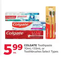 Rexall COLGATE Toothpaste 70mL-133mL or Toothbrushes offer