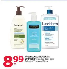 Rexall AVEENO, NEUTROGENA or LUBRIDERM Hand or Body Care offer