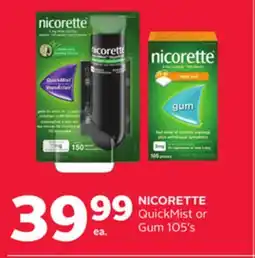 Rexall NICORETTE QuickMist or Gum 105' s offer