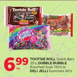 Rexall TOOTSIE ROLL Snack Bars 35' s, DUBBLE BUBBLE Assorted Gum 110' s or DELI JELLI Gummies 40' s offer