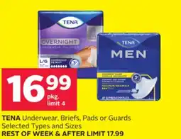 Rexall TENA Underwear, Briefs, Pads or Guards offer