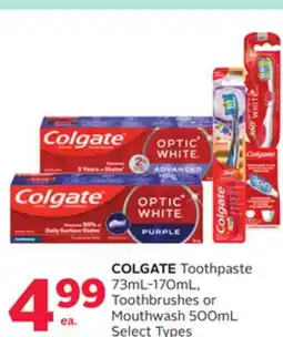 Rexall COLGATE Toothpaste 73mL-170mL, Toothbrushes or Mouthwash 500mL offer