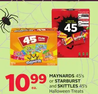Rexall MAYNARDS 45' s or STARBURST and SKITTLES 45' s Halloween Treats offer