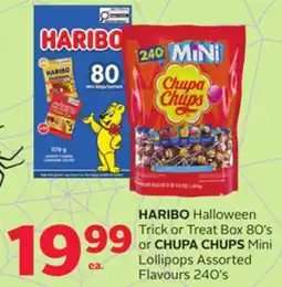 Rexall HARIBO Halloween Trick or Treat Box 80' s or CHUPA CHUPS Mini Lollipops Assorted Flavours 240' s offer