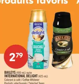 Pharmaprix BAILEYS (400 mL) or INTERNATIONAL DELIGHT (425 mL) Coffee Whitener offer