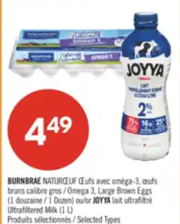 Pharmaprix BURNBRAE oméga-3, Omega 3, Large Brown Eggs (1 Dozen) or JOYYA Ultrafiltered Milk (1 L) offer