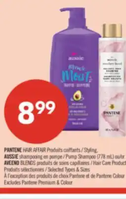 Pharmaprix PANTENE HAIR AFFAIR Styling, ump Shampoo (778 mL) AVEENO BLENDS Hair Care Products offer