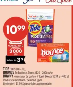 Pharmaprix TIDE PODS (18 - 31), Sheets (120 - 200) or DOWNY Scent Booster (334 g - 405 g) offer