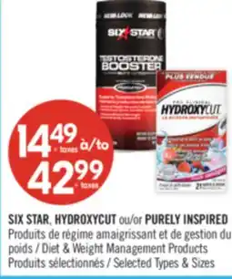 Pharmaprix SIX STAR, HYDROXYCUT or PURELY INSPIRED Diet & Weight Management Products offer