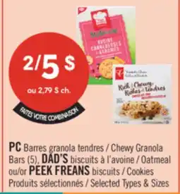 Pharmaprix PC Chewy Granola Bars (5), DAD'S Oatmeal or PEEK FREANS Cookies offer