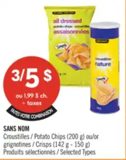 Pharmaprix NO NAME Potato Chips (200 g) or Crisps (142 g - 150 g) offer