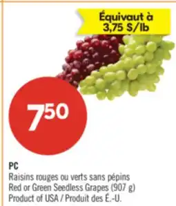 Pharmaprix PC Redor Green Seedless Grapes (907 g) offer