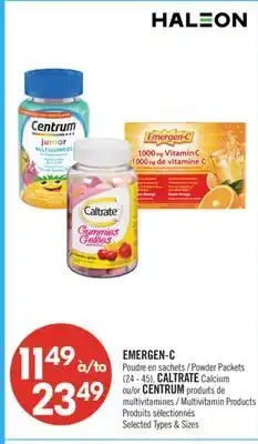 Pharmaprix EMERGEN-C Powder Packets (24 - 45), CALTRATE Calcium or CENTRUM Multivitamin Products offer
