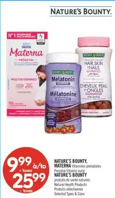 Pharmaprix NATURE'S BOUNTY, MATERNA Prenatal Vitamin or NATURE'S BOUNTY Natural Health Products offer