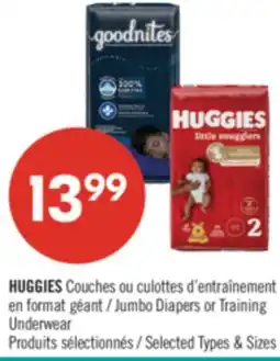 Pharmaprix HUGGIES Jumbo Diapers or Training Underwear offer